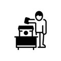 Black solid icon for Vote, voting and polling Royalty Free Stock Photo
