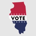 Vote Illinois state map outline.