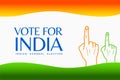 vote for indian general election banner with voters finger design Royalty Free Stock Photo