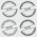 Vote insignia stamp isolated on white background. Royalty Free Stock Photo