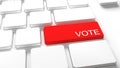 Vote Keyboard button -Electronic or internet voting concept e-voting or online voting American Election  - illustration Royalty Free Stock Photo