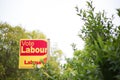 A Vote Labour Party Sign background on white background