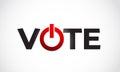 Vote letter with power sign