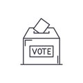 Vote line icon concept. Vote vector linear illustration, symbol, sign Royalty Free Stock Photo