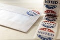 Vote by Mail Ballot envelope for presidential election and I voted stickers