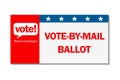 Vote by mail campaign banner for the 2020 presidential election in America during the covid pandemic. All elements are isolated