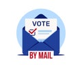 Vote by mail. Distant voting. Election ballot in an envelope Royalty Free Stock Photo