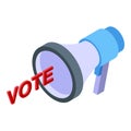 Vote megaphone icon isometric vector. Polling election