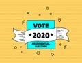 Vote 2020 memphis style banner pop art design