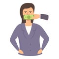 Vote money icon cartoon vector. Lobbyist bribery