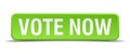 Vote now green square isolated button Royalty Free Stock Photo