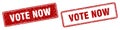 Vote now stamp set. vote now square grunge sign Royalty Free Stock Photo