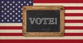 Vote Old designed vintage american flag blackboard