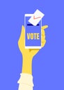 Vote online with mobile phone on social media