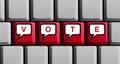 Vote online - Red Computer Keyboard