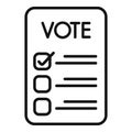 Vote paper icon outline vector. Political speech