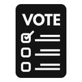 Vote paper icon simple vector. Political speech