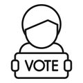 Vote person banner icon outline vector. Choice election