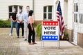 Vote Place Sign At Election Place Royalty Free Stock Photo