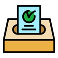 Vote policy democracy icon color outline vector