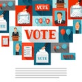 Vote political elections background. Illustration for campaign leaflets, web sites and flayers