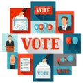 Vote political elections concept. Illustration for campaign leaflets, web sites and flayers Royalty Free Stock Photo