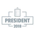 Vote president logo, simple gray style