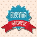 Vote presidential election on seal stamp vector design