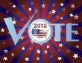 Vote Red White and Blue Stars Sun Rays Royalty Free Stock Photo