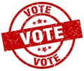 vote round red stamp