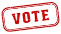 vote stamp. vote rectangular stamp on white background