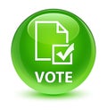 Vote (survey icon) glassy green round button