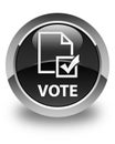 Vote (survey icon) glossy black round button Royalty Free Stock Photo