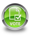 Vote (survey icon) glossy green round button Royalty Free Stock Photo