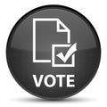 Vote (survey icon) special black round button