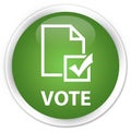 Vote (survey icon) premium soft green round button