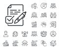 Voting ballot paper line icon. Vote ticket sign. Specialist, doctor and job competition. Vector