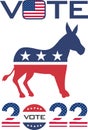 Vote to Democrats Logo Election USA 2022 Illustration Vectors