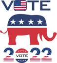 Vote to Republican Logo Election USA 2022 Illustration Vectors