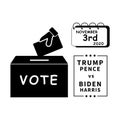 2020 US Presidential Election on November 3rd. Cast Voting Ballots Votes for Donald Trump and Mike Pence vs Joe Biden and Kamala H