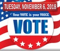 Vote Tuesday, November 6, 2018 Banner with American Flag