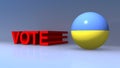 Vote with Ukraine flag on blue Royalty Free Stock Photo