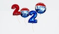 Vote 2020 United States of America Presidential . Red, white, and blue voting design ballon in 2020 with Your Vote Counts text. 3d