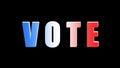 Vote logo. US American presidential election 2020. Vote word with checkmark symbol inside. Political election campaign logo. App