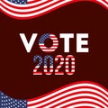 Vote 2020 with usa flag vector design