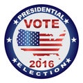 Vote 2016 USA Presidential Election Button Illustration Royalty Free Stock Photo