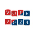 Vote 2024 vector illustration. American election campaign. Democratic and Republican political parties