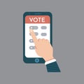 Vote vector illustration. Voting online, e-voting, voters making decisions.