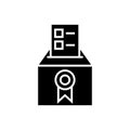 Vote - voting - elections - poll icon, vector illustration, black sign on isolated background