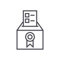 Vote,voting,elections,poll vector line icon, sign, illustration on background, editable strokes